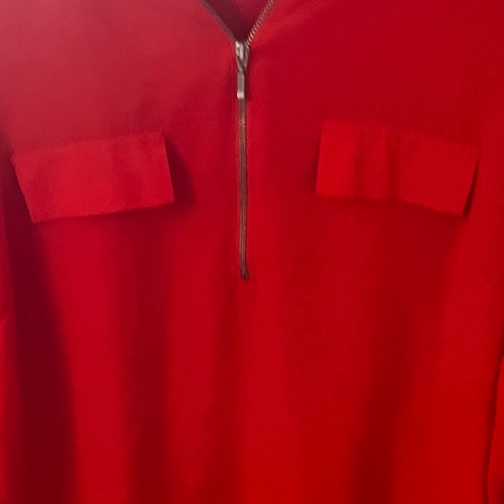 INC International Concepts Women's Vibrant Red Blouse